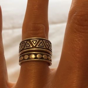 Contemporary Sterling Silver stack rings